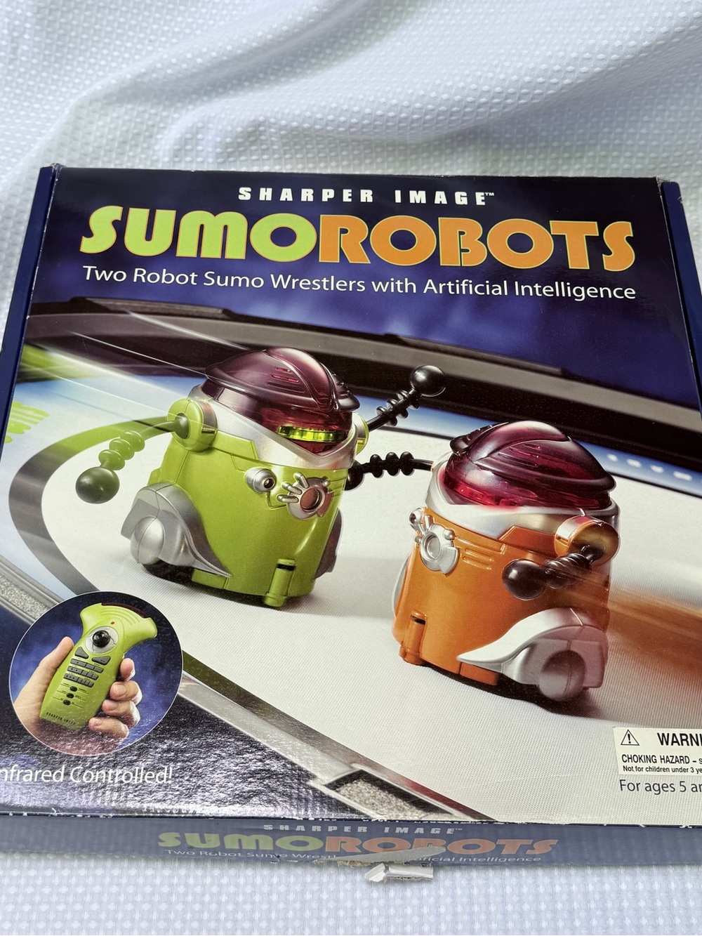 Vintage Sharper Image Sumo Robots AI Infrared RC Battle Set Silverlit Complete